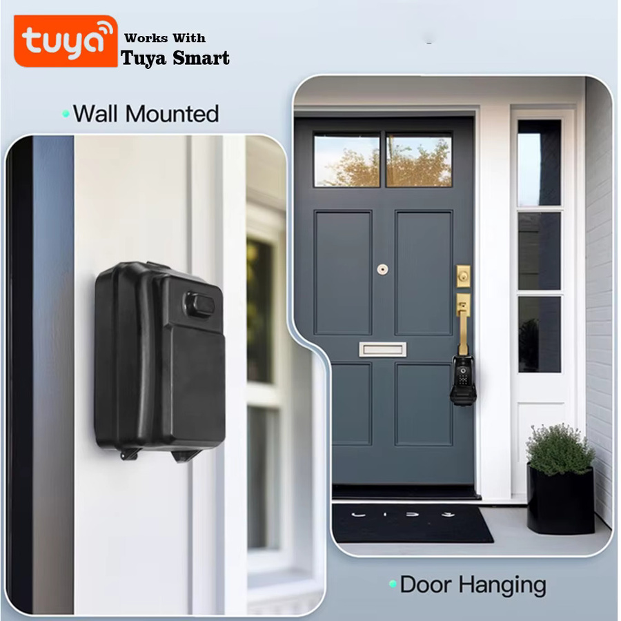Tuya Smart Key Box Bluetooth-Schlüsselsafe in Schwarz mit digitaler Code-Entriegelung und Smart Life App-Kompatibilität für die sichere Schlüsselaufbewahrung, B/H/T: 13,5 x 9,0 x 6,5 cm - Bild 2