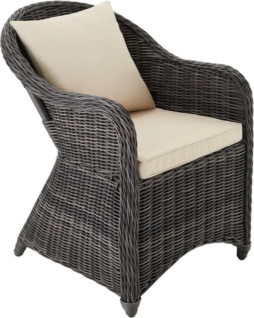 tectake Aluminium Rattansessel mit Polyrattan-Geflecht und Kissen in Grau - Bild 2