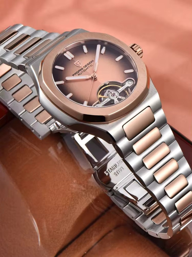 PAGANI DESIGN Automatik-Armbanduhr, Edelstahl, Saphirglas, Herren - Bild 5