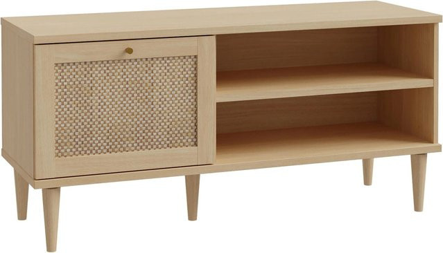 Premium Living TV-Element Calasetta in Eichefarben mit Metallakzenten, modern und matt - Bild 1