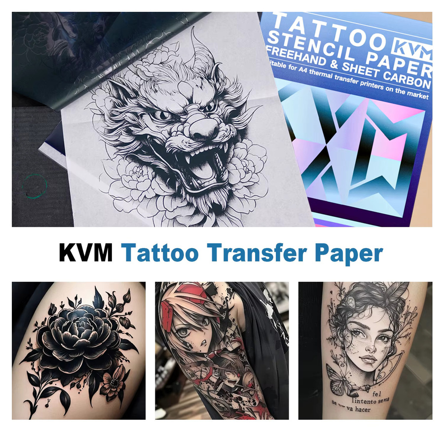 KVM Tattoo-Transferpapier A4 100 Stück Thermokopier-Schablonenpapier für Tattoo-Transfermaschinen in Weiß - Bild 3