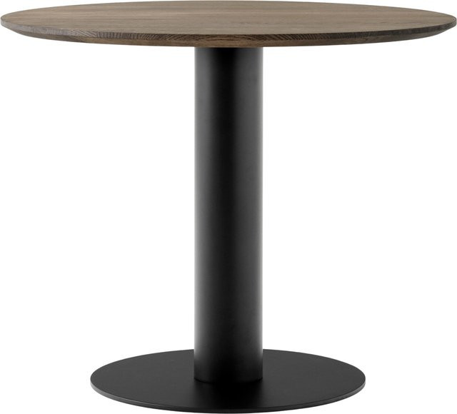 &Tradition In Between Tisch Sk11 und Sk12 aus Walnussholz in Braun und Schwarz, runder minimalistischer Esstisch aus Holz und Metall - Bild 1