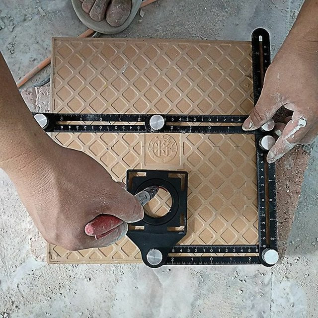 Multi Winkel Mess Lineal aus Aluminium in Schwarz für Bau und DIY-Projekte - Bild 1