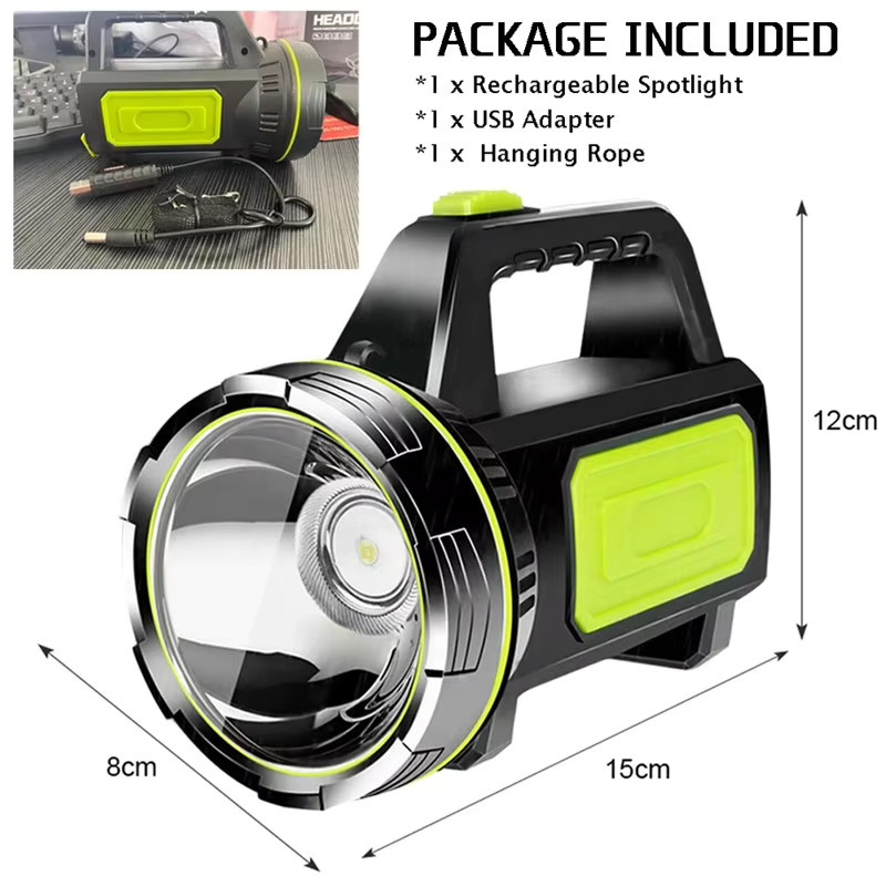 ESMARTER LED Taschenlampe mit COB-Licht, wiederaufladbar, Schwarz - Bild 6