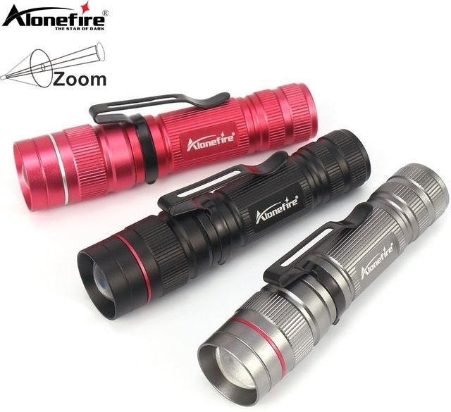 Alonefire Zoom Mini-Taschenlampe mit LED-Beleuchtung und verstellbarem Fokus für Outdoor, Camping und Wandern - Bild 1
