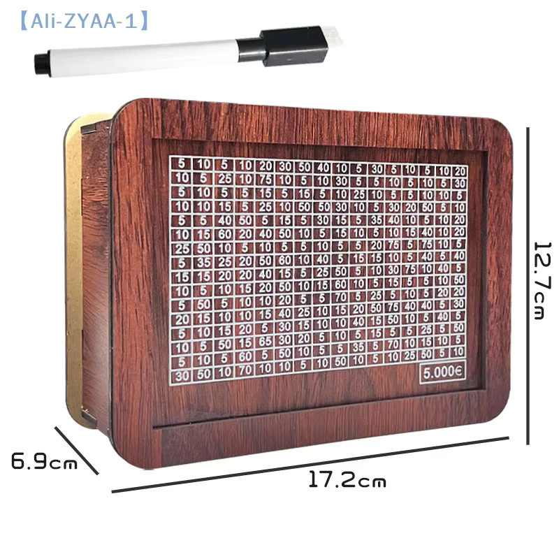 JETTING Geldsparbox aus Holz in Braun mit Sparzielen und Münzaufbewahrung - Bild 3