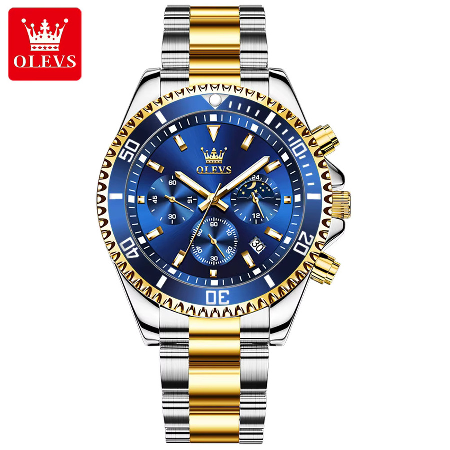 OLEVS Armbanduhr, Quarz, Edelstahl, Mondphase, 42,5 mm, Herren - Bild 4