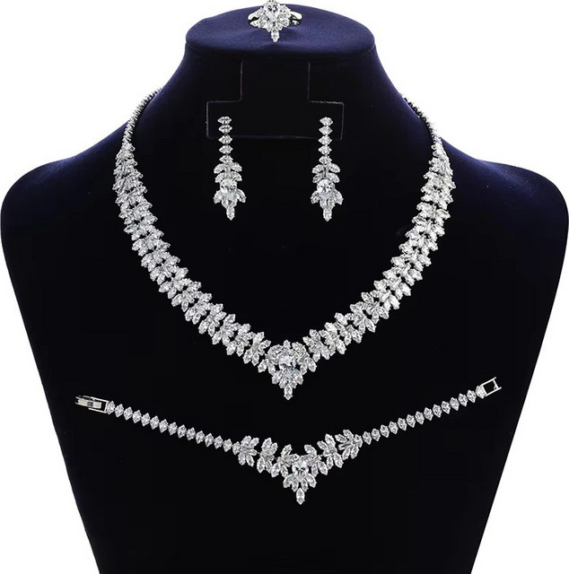 HADIYANA Schmuckset Vintage, Damen, Kristall, 4-teilig - Bild 1