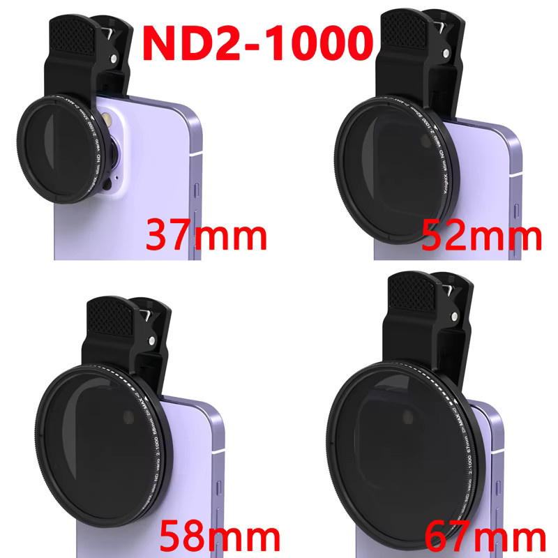 KnightX Variabler ND-Filter Neutraldichtefilter für Kamera und Smartphones, mobiles Objektivset, Schwarz - Bild 2