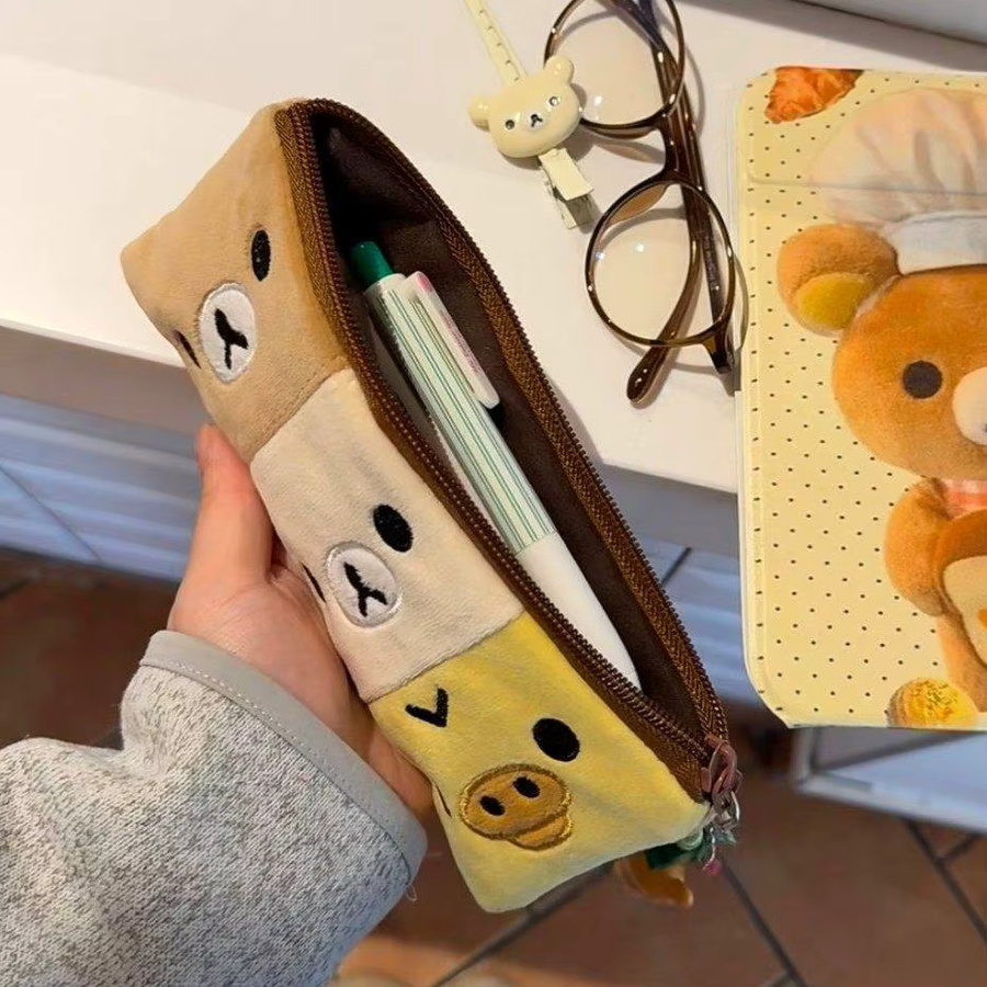 Rilakkuma Federmäppchen für Kinder und Mädchen, Nettes Cartoon Bär Stiftebeutel aus Textil, Mehrfarbig - Bild 2