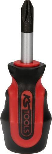 KS Tools ERGOTORQUEplus Kreuzschlitz-Schraubendreher PH 3, kurz, rot - Bild 1
