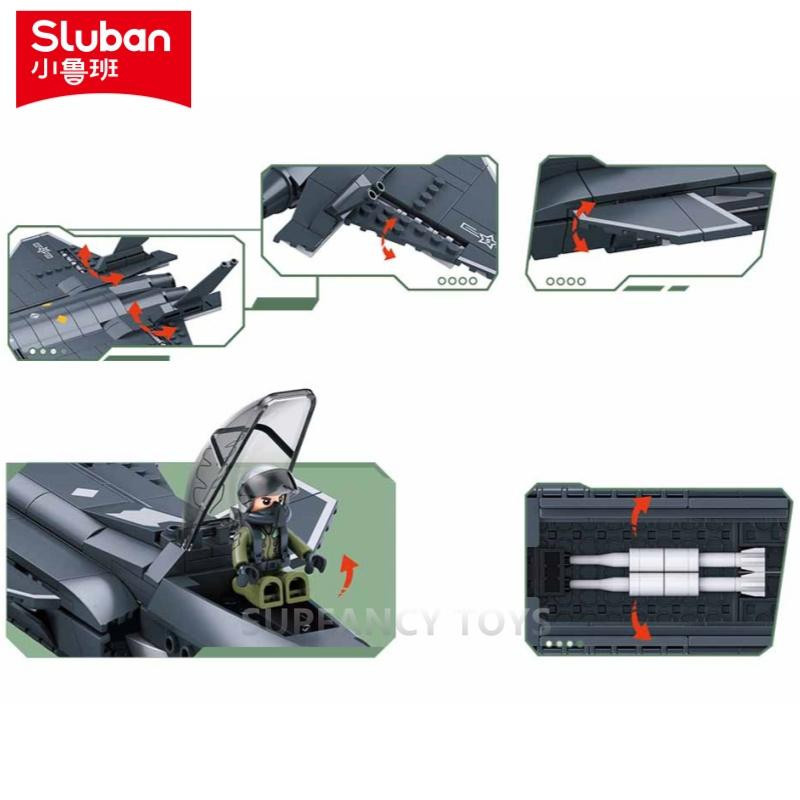 Sluban J20 Stealth-Kampfflugzeug Konstruktionsset 346 Teile - Bild 3