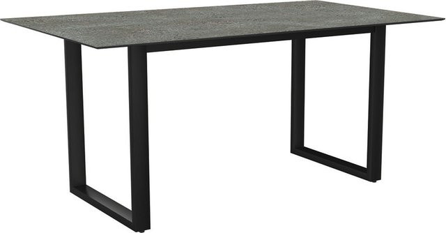 Stern Kufentisch aus Aluminium in Anthrazit mit Silverstar 2.0 Tischplatte Dekor Flint, B/T: 160 x 90 cm - Bild 1