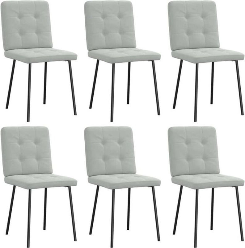 Vidaxl Esszimmerstühle 6er Set Modern in Grau aus Samt - Bild 1