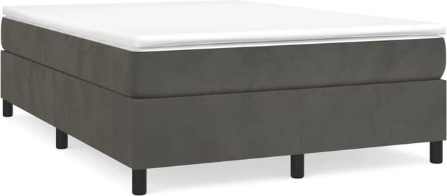vidaXL Boxspringbett aus Samt in Dunkelgrau, B/T/H: 140 x 190 x 35 cm - Bild 1