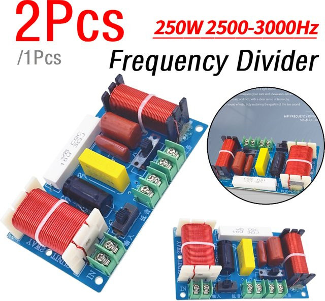 LAIMANEI 2-Wege-Lautsprecher Frequenzweiche HiFi Crossover-Filtermodul 250W 2500-3000Hz in Multicolor - Bild 1