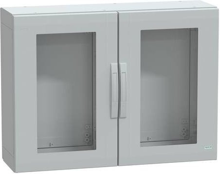 Schneider Electric Polyestergehäuse PLA bodenbodenverteiler, grau mit transparenten Türen, IP65, B/T/H: 75 x 100 x 32 cm - Bild 1