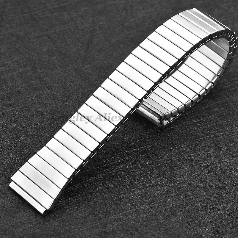 Langley Uhrenarmband Edelstahl, Stretch Expansion, 18 mm, Herren, Silber - Bild 4