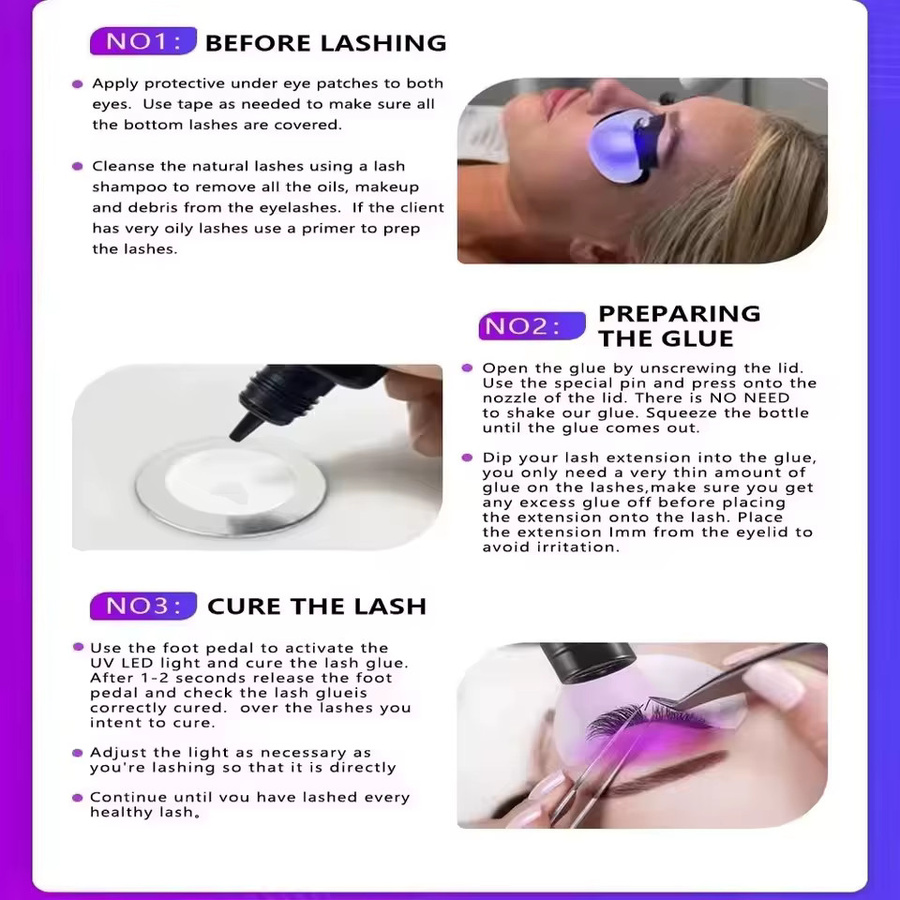 Vusum UV Lash Pinzette Handheld UV Kleber 1S-2S - Bild 2
