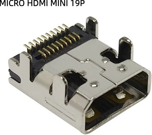 5er Set Mini Micro HDMI 19 Pin SMT High-Definition Buchse Typ D in Silber - Bild 1