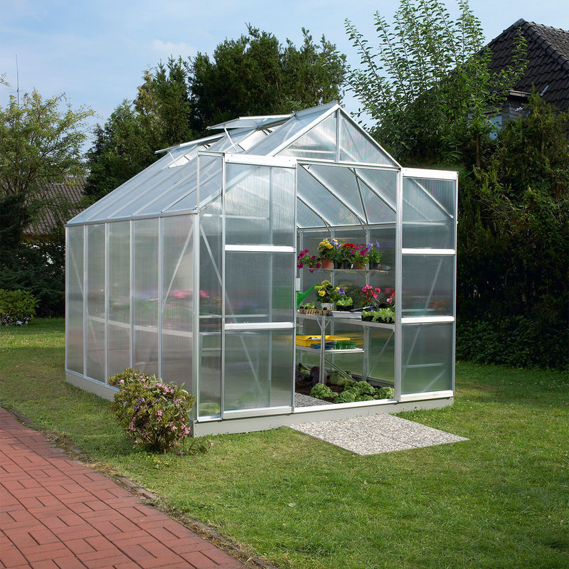 Vitavia Gewächshaus Mars 8300 aus Aluminium in Silber mit 6 mm Polycarbonat-Verglasung und Satteldach, 8,3 m² - Bild 3
