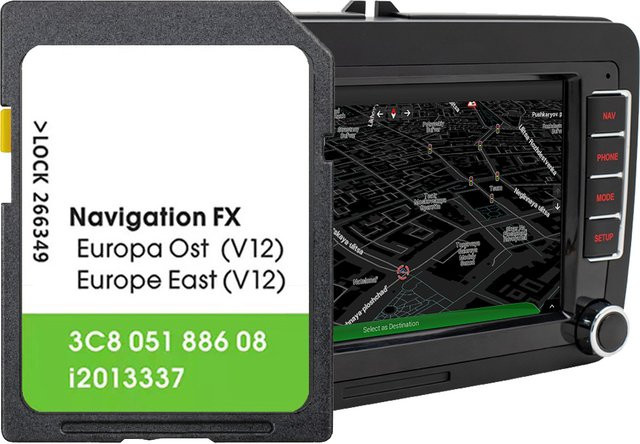 NAVINESA 8 GB SD-Kartennavigation für VW RNS 310 V12 East Europe FX OST GPS-Straßenkarte - Bild 1