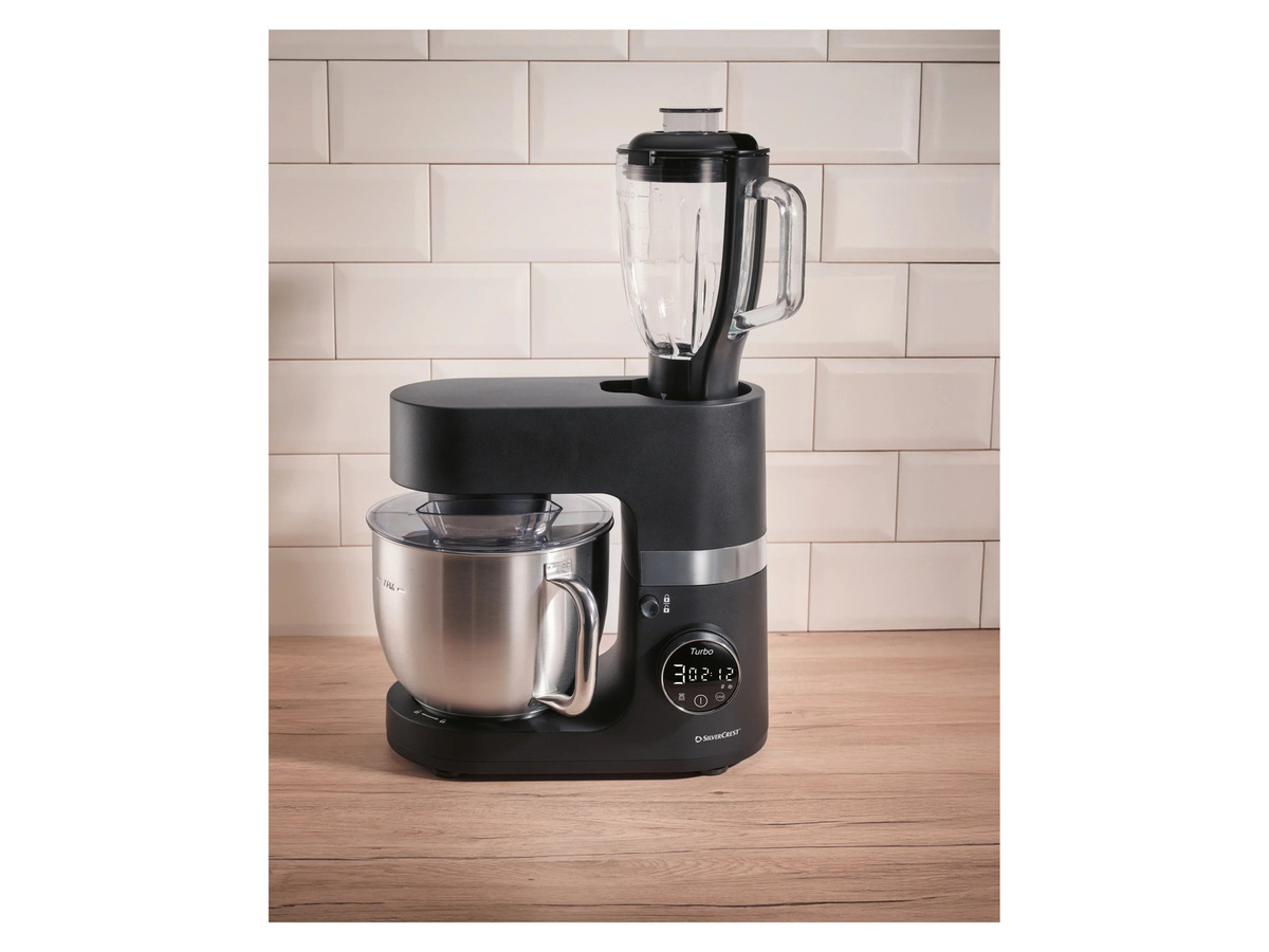 SILVERCREST Küchenmaschine KM 900 A1 in Schwarz mit Edelstahl- und Glaskomponenten - Bild 2