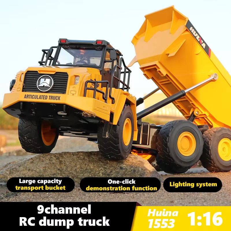 Huina 1553 Engineering Auto Modell, 1:16, Metall, mit Licht und Sound - Bild 3
