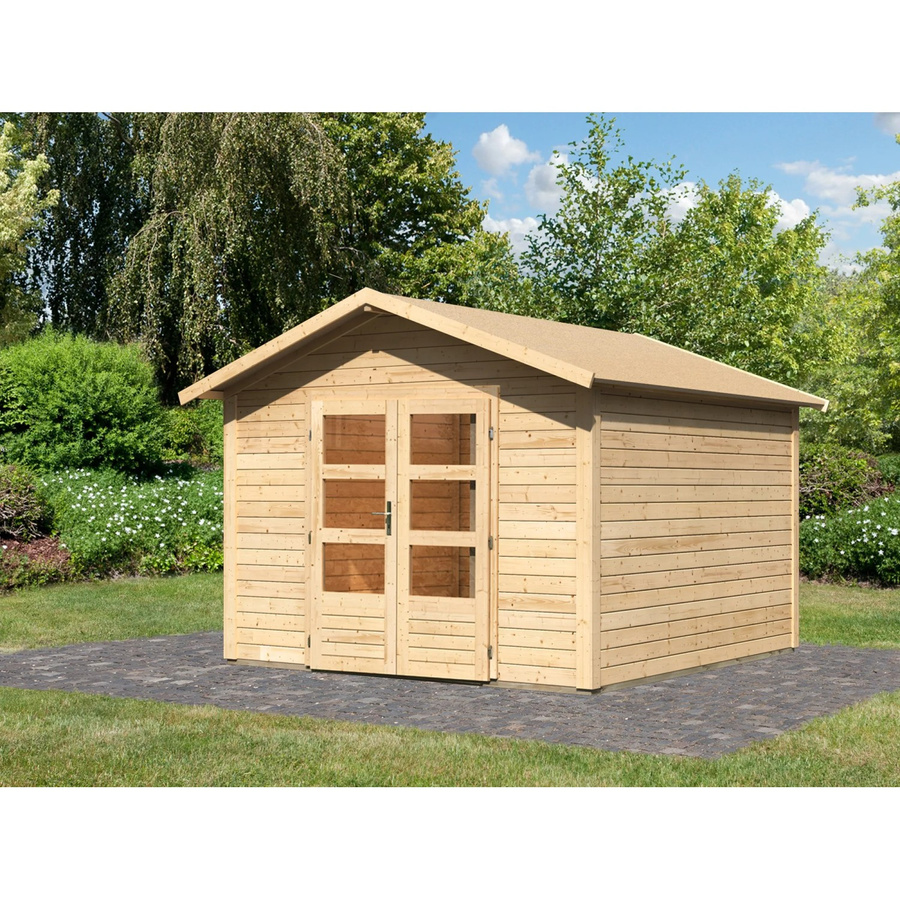 Karibu Holz-Gartenhaus Tyka in Natur mit Satteldach, B/T: 300 x 300 cm - Bild 2