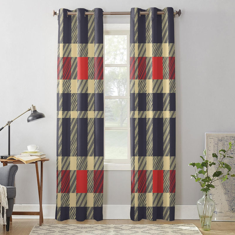 Super Six Klassischer Fenster Vorhang mit Streifen-Design in Multicolour, halbtransparent, Breite: 135 cm, Höhe: 60 cm - Bild 4