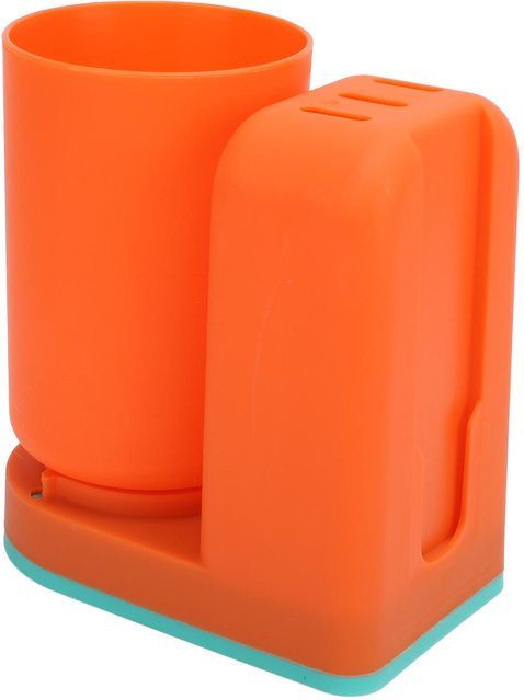 Fishine Wandmontierter Zahnbürstenbecherhalter mit Becher in Orange - Bild 1