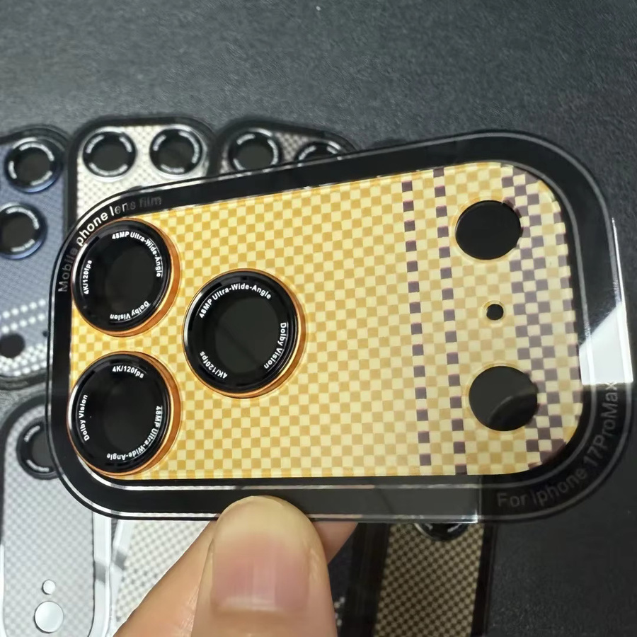 2er-Set Kevlar Carbon Faser Objektivschutz für iPhone 17 Pro mit Legierungsring und HD-Glas in Blau - Bild 3