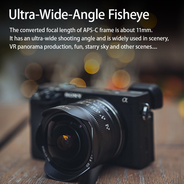 7artisans Mark II Ultraweitwinkel-Fisheye-Handobjektiv 7,5 mm F2,8 Schwarz für Sony E, Fuji XF, Nikon Z, Micro Four Thirds, Canon EOS-M und Canon RF - Bild 1
