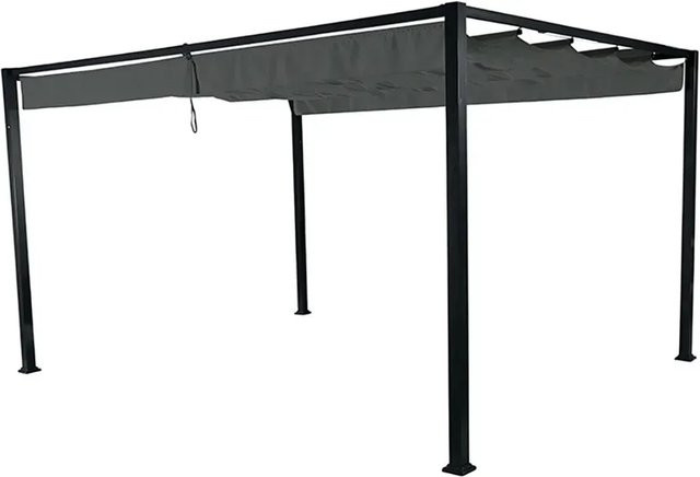 Siena Garden Pavillon Sky in Anthrazit mit mobilem Dach aus Polypropylen, B/T: 400 x 300 cm, Höhe: 216 cm - Bild 1