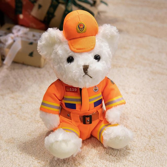 Kidsly Captain Bär Feuerwehr Bär Camouflage Uniform, Plüschtier, 25cm - Bild 1