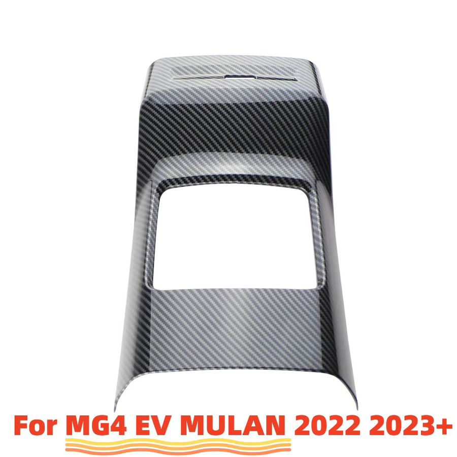 Carbon Klimaanlage Lüftungsabdeckung für MG4 Mulan MG4 EV 2022-2024 Hinten, Anti-Kick AC Vents Panel Schutzrahmen, Schwarz - Bild 2