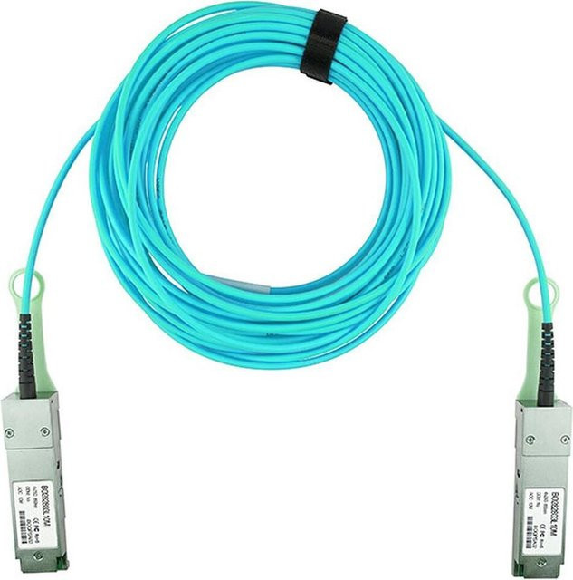 BlueOptics Aktives Optisches Kabel QSFP-100G-AOC-25M kompatibel mit F5 Networks, 100GBASE-SR4 Ethernet und Infiniband, Länge: 25 m - Bild 1