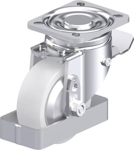 Blickle Stahlblech-Lenkrolle LH-SPO 100K-1-ST-FA-FS in Silber, Rad-Durchmesser: 100 mm, Tragfähigkeit: 500 kg - Bild 1