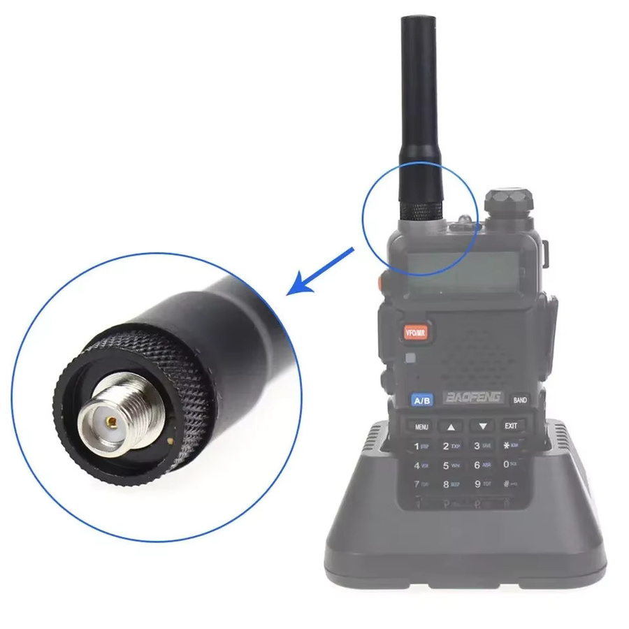 Baofeng Ham SF20 Silikon-Antenne Dualband VHF/UHF 144/430 MHz mit SMA-F-Buchse in Schwarz - Bild 4