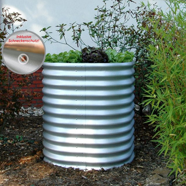 Vitavia Hochbeet Vita 858 rund aus Zink-Alu in Silber, Durchmesser: 82 cm, Höhe: 86 cm - Bild 1