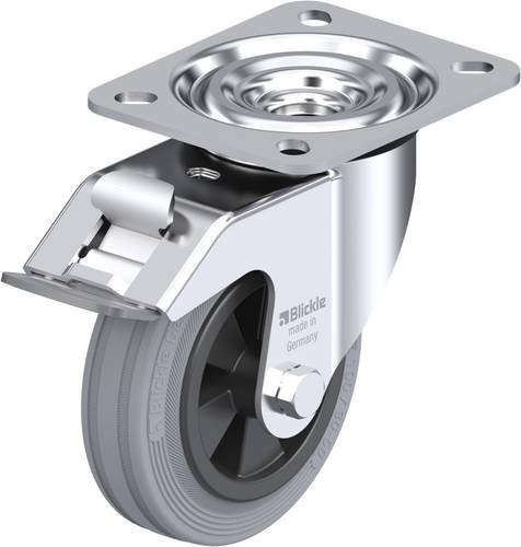 Blickle L-VPP 100G-FI-SG Lenkrolle mit Feststeller, Rad-Durchmesser: 100 mm, Tragfähigkeit: 70 kg, Farbe: Silber - Bild 1