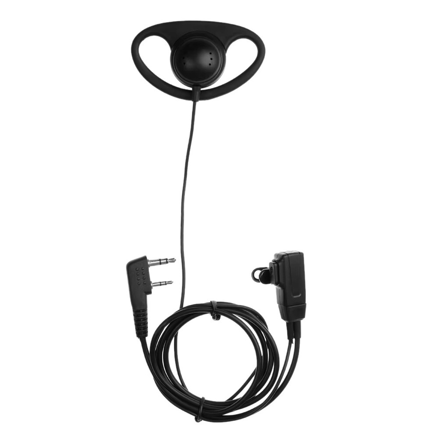 2-poliges Walkie-Talkie-Ohrhörer-Headset in Schwarz, multifunktionaler D-förmiger In-Ear-Kopfhörer für Baofeng, Kenwood, Puxing und TYT Funkgeräte - Bild 4