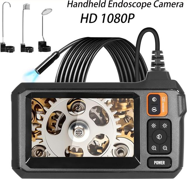 INSKAM Industrielles Endoskop-Kamera-System mit 4,3 Zoll IPS-Bildschirm, HD1920P, 8mm Linse, IP67 wasserdicht, Schwarz - Bild 1