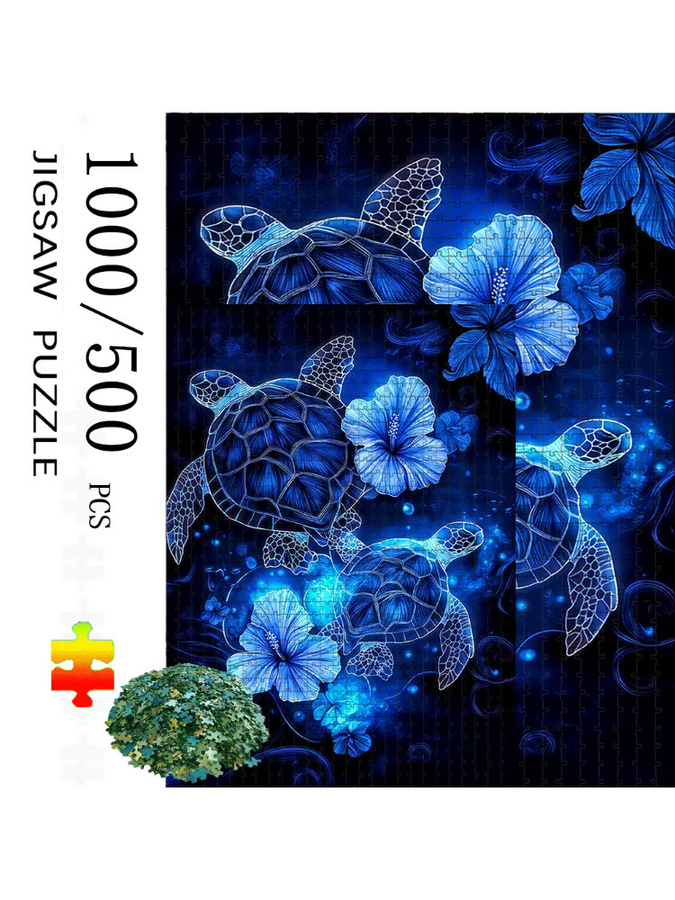 AZNM Meeresschildkröten- und Hibiskusblüten-Puzzle, im Dunkeln leuchtend - Bild 7