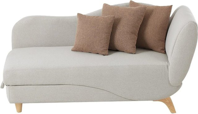 Vente-unique Recamiere Penelope mit Schlaffunktion in Beige mit Stoffbezug und 160 cm Breite - Bild 1