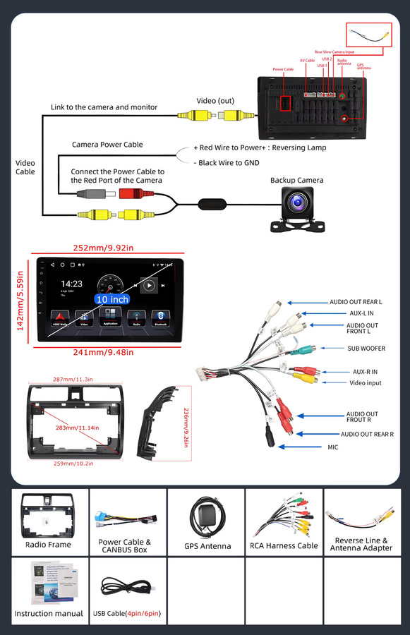 ESSGOO 9-Zoll Android 15 Autoradio für SUZUKI SWIFT III EZ MZ 2003-2010 mit 4+64G Speicher, GPS-Navigation, kabellosem Carplay, Android Auto, Bluetooth, Wifi und IPS Touchscreen in Schwarz - Bild 4
