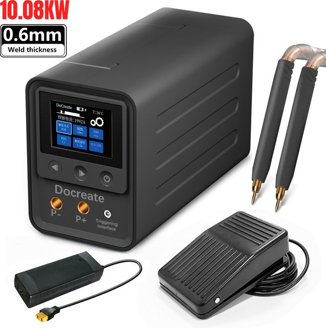 Bromose Nickel-Punktschweißmaschine mit 999 Stufen einstellbarem Farad-Kondensator, 10 kW Hochleistung und Lithium-Batterie, Schwarz - Bild 1