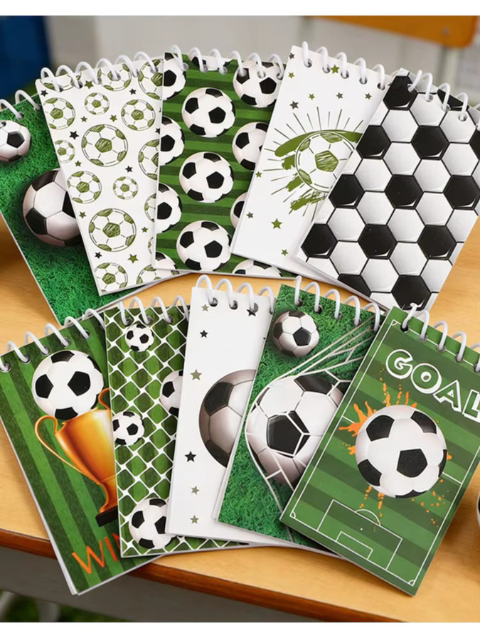 ZQNYCY 20-teiliges Fußball-Stift- und Notizbuch-Set für Kinder in Mehrfarbig mit Softcover und Blanko-Seiten - Bild 6