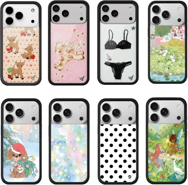 Wildflower Pony Dreams Handyhülle für iPhone 17 16 15 14 13 12 Pro Max in Black Lace Lover BH Polka Dots Design, Farbe: Schwarz - Bild 1