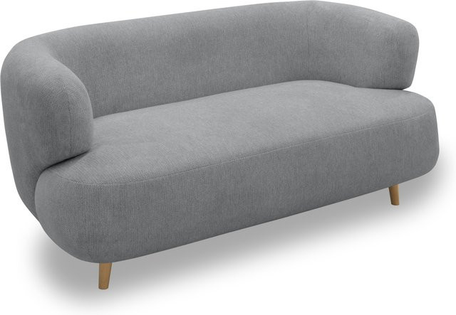 DOMO 2-Sitzer Sofa Brest in Grau mit Holzfüßen im modernen Design, Breite: 160 cm, Tiefe: 86 cm - Bild 1